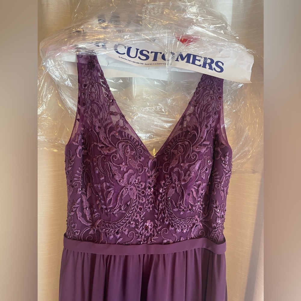 Betsy Beaded Kennedy Blue Bridesmaid Dress in Eggplant